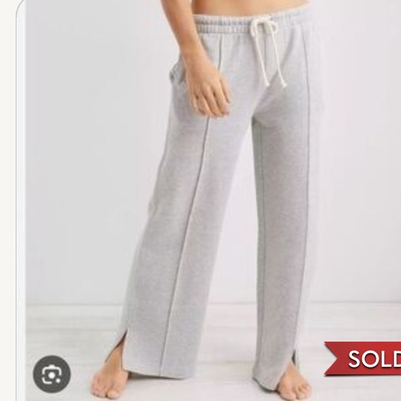 aerie gray sweatpants wide leg pants 2 pockets size Medium - Picture 4 of 4